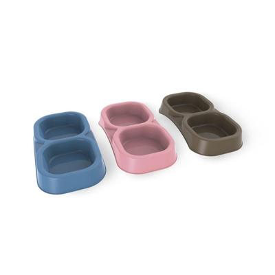 Bama Pet Dubbele Voederbak 21x11.5x3 cm Assorti
