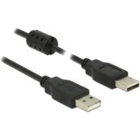Delock 84888 USB-kabel USB 2.0 USB-A stekker, USB-A stekker 0.50 m Zwart Met Ferrietkern - thumbnail