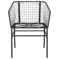 3-delige Tuinset poly rattan glas zwart - thumbnail