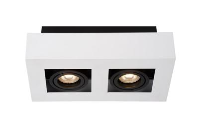 Lucide XIRAX - Plafondspot - LED Dim to warm - GU10 - 2x5W 2200K/3000K - Wit Lucide XIRAX - Plafondspot - LED Dim to warm - GU10 - 2x5W 2200K/3000K - Wit