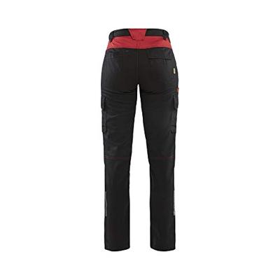 Blåkläder Dames industrie werkbroek stretch/elastiek 71441832 | Zwart/Rood | Maat 36 - 7330509763513