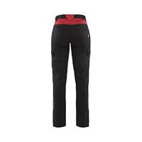Blåkläder Dames industrie werkbroek stretch/elastiek 71441832 | Zwart/Rood | Maat 36 - 7330509763513 - thumbnail