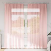 Gordijnen voile met roedezakken 2 st roze - thumbnail