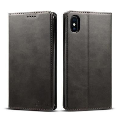 Suteni kalf textuur horizontale Flip lederen case voor de iPhone XS Max met houder & card slots & portemonnee (zwart) Suteni kalf textuur horizontale Flip lederen case voor de iPhone XS Max met houder & card slots & portemonnee (zwart)