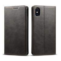 Suteni kalf textuur horizontale Flip lederen case voor de iPhone XS Max met houder & card slots & portemonnee (zwart) - thumbnail
