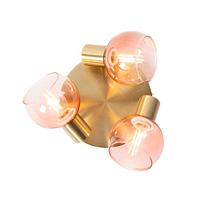 QAZQA Art Deco plafondspot goud met roze glas 3-lichts - Vidro - thumbnail