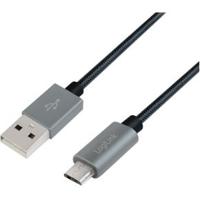 LogiLink CU0134 USB-kabel 2 m USB 2.0 USB A Micro-USB B Zwart, Grijs - thumbnail