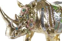 Decoratieve figuren DKD Home Decor Gouden Hars Multicolour Neushoorn (55 x 17,5 x 25 cm) - thumbnail