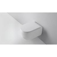 QeramiQ Dely Swirl Wandclosetset - 36.5x53.0cm - diepspoel - rimless - slim zitting - glans wit SW1026256/SW1000766 - thumbnail