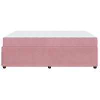 Bedframe met matras met matras Roze 140 x 200 cm Fluweel - thumbnail