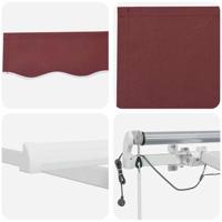 Luifel automatisch uittrekbaar met LED 300x250 cm bordeauxrood - thumbnail