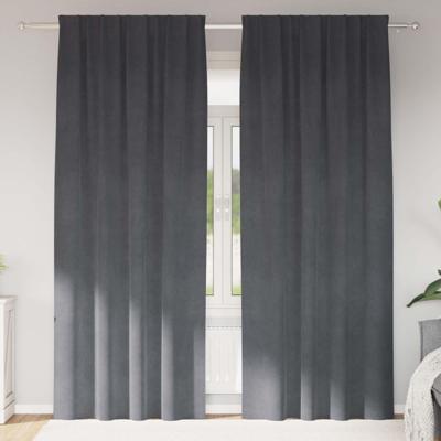 VidaXL Verduisterende gordijnen 2 pcs lichtgrijs 140 x 225 cm fluweel