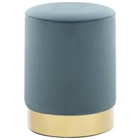 Kruk fluweel lichtblauw en goudkleurig - thumbnail