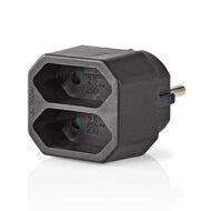Stopcontact Splitter EU Zwart