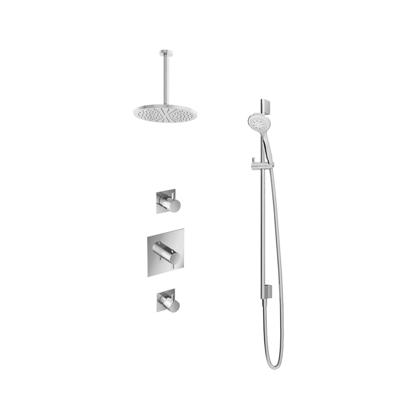 Hotbath Get Together doucheset met 2 stopkranen met 3 standen-handdouche, 30 cm plafondbuis, 25 cm hoofddouche, glijstang, chroom Hotbath Get Together doucheset met 2 stopkranen met 3 standen-handdouche, 30 cm plafondbuis, 25 cm hoofddouche, glijstang, chroom