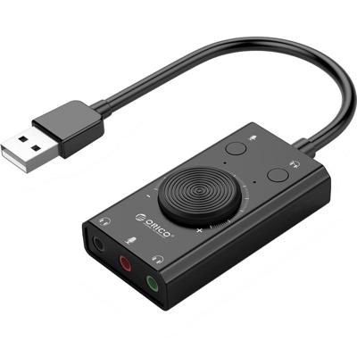 ORICO SC2 multifunctionele USB externe stuurprogramma's Sound Card met 2 x Headset poorten & 1 x microfoon poort & volumeaanpassing (zwart) ORICO SC2 multifunctionele USB externe stuurprogramma's Sound Card met 2 x Headset poorten & 1 x microfoon poort & volumeaanpassing (zwart)