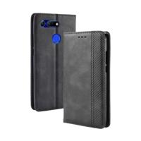 Magnetische gesp retro textuur horizontale flip lederen geval voor Huawei Honor View 20 met houder & kaart slots & portemonnee (zwart) - thumbnail