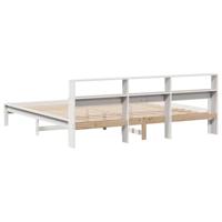 Bedframe zonder matras massief grenenhout wit 180x200 cm - thumbnail