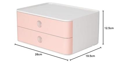 HAN HA-1120-86 Smart-box Allison Met 2 Lades Flamingo Roze, Stapelbaar