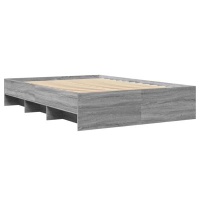 Bedframe bewerkt hout grijs sonoma eikenkleurig 120x200 cm