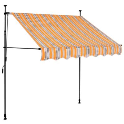 Luifel handmatig uitschuifbaar met LED 100 cm geel en blauw