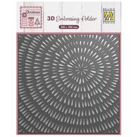 Nellie's Choice • 3d embossing folder achtergrond boomringen gestreept 15x15cm - thumbnail