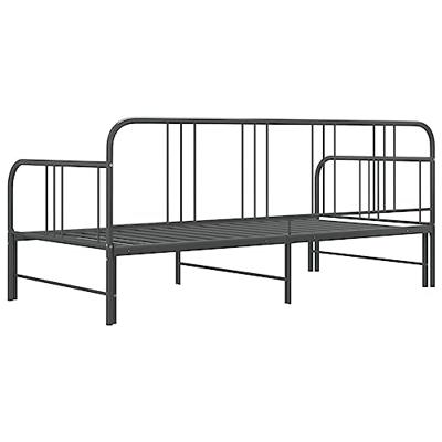 VidaXL Slaapbankframe uittrekbaar metaal grijs 90x200 cm