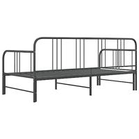 VidaXL Slaapbankframe uittrekbaar metaal grijs 90x200 cm - thumbnail