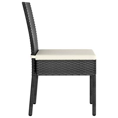 Tuinstoelen 2 st poly rattan zwart - thumbnail