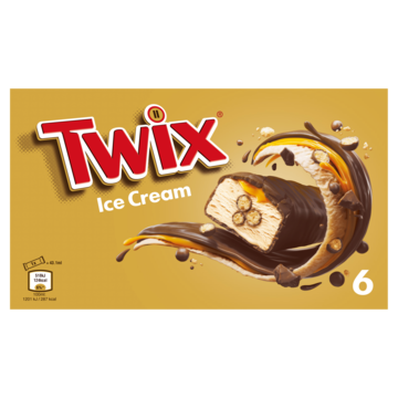 Twix Ijs repen chocolade karamel biscuit 6pack bij Jumbo