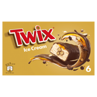 Twix Ijs repen chocolade karamel biscuit 6pack bij Jumbo - thumbnail