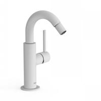 Bidetmengkraan Tres Study Colors 1-Hendel Uitloop Gebogen 16.5 cm Rond Mat Wit Tres - thumbnail