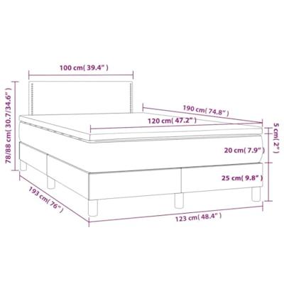 Boxspring met matras stof donkergrijs 120x190 cm