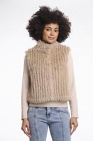 Rino & Pelle Dava.7002511 Gilet With Closure Vest 10866 Oat - thumbnail