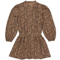 LEVV Meisjes jurk - Falita - AOP vlokken bruin - thumbnail