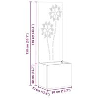 VidaXL Tuin privacy screen bloemen antraciet 50 x 32 x 150 cm - thumbnail