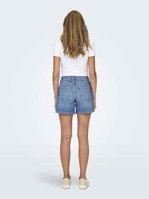 Only Onlgianna Mw Belted Shorts Azg Dnm Noos Korte Broeken Medium Blue Denim