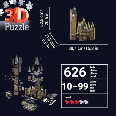 Ravensburger puzzel 540 stukjes( hogwarts astronomie toren Night Edition) - thumbnail