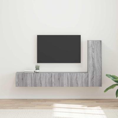 Tv-meubelset Wandgemonteerd 2 pcs Grijs Sonoma Bewerkt hout