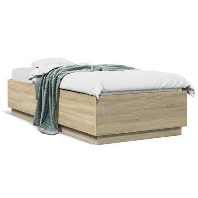 Bedframe bewerkt hout sonoma eikenkleurig 100x200 cm - thumbnail