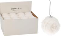 Kerstbal 80 mm kunst bont wit Nampook - Nampook - thumbnail