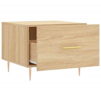 Salontafels 2 st 50x50x40 cm bewerkt hout sonoma eikenkleurig