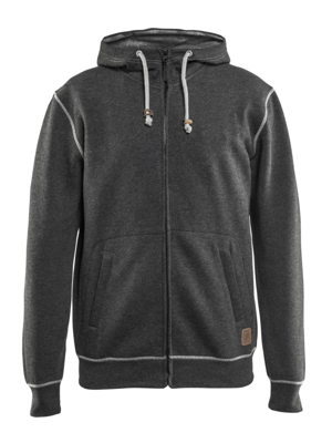 Blåkläder Hooded Sweatshirt met rits 33981157 | Zwart Mêlee | Maat 4XL - 7330509478158