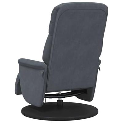 Massagestoel verstelbaar met voetensteun fluweel donkergrijs