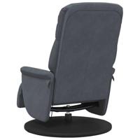 Massagestoel verstelbaar met voetensteun fluweel donkergrijs - thumbnail