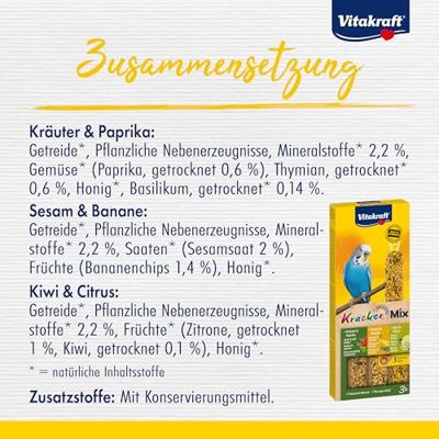 Vitakraft parkiet kracker vijgen/banaan-sesam/kiwi - thumbnail