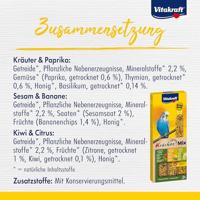 VITAKRAFT Kräcker Mix Banana, kiwi, pepper - lekkernijen voor grasparkiet - 3 st. - thumbnail