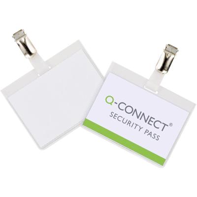 Q-CONNECT badge met clip 90 x 60 mm, doos van 25 stuks