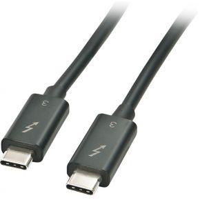 MicroConnect TB3010 Thunderbolt-kabel Thunderbolt 3 USB-C stekker, USB-C stekker 1.00 m Zwart Met USB