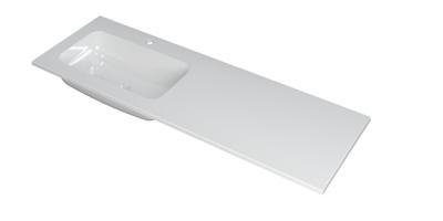 INK Wastafel Faktor polystone links met 1 kraangat 140 cm x 45 cm x 1,5 cm Glans wit 3407035